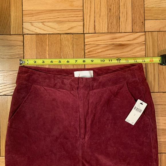 NWT Genuine suede Anthropologie burgundy red pants - Picture 6 of 14